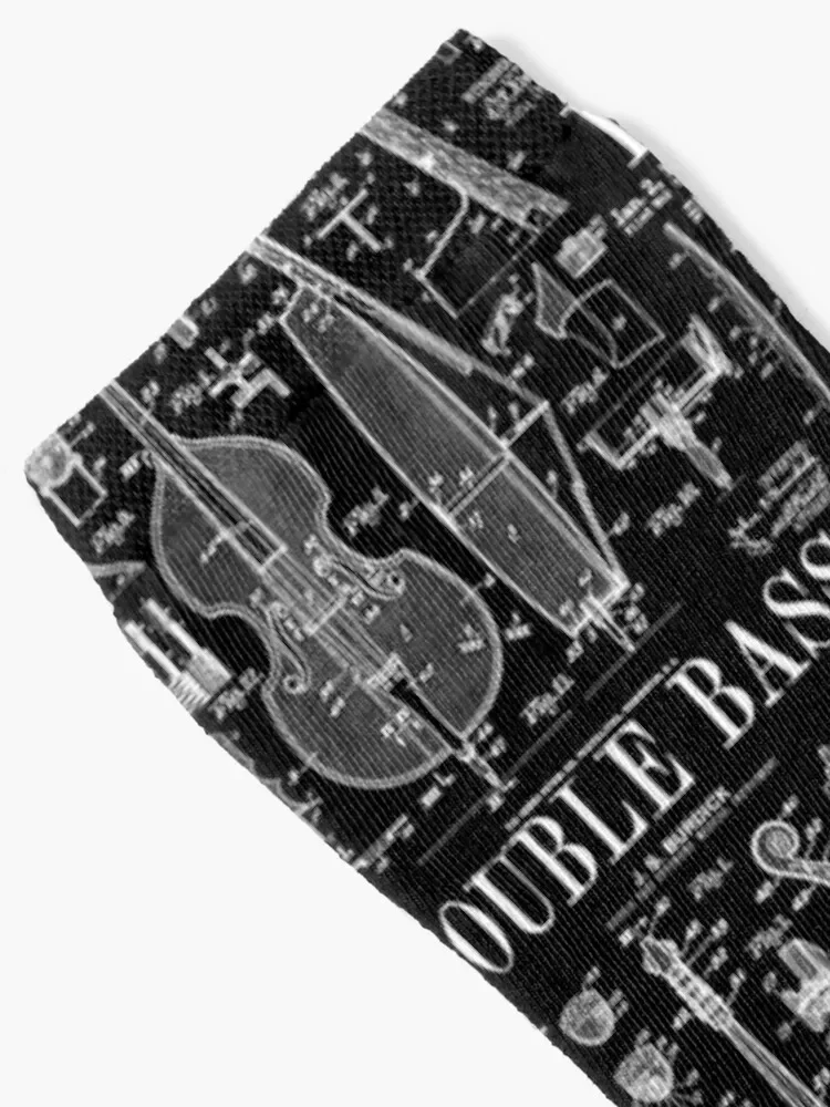 Double Bass Player Bassist Musical Instrument Vintage Patent Socks Children's essential Socks Women Men's