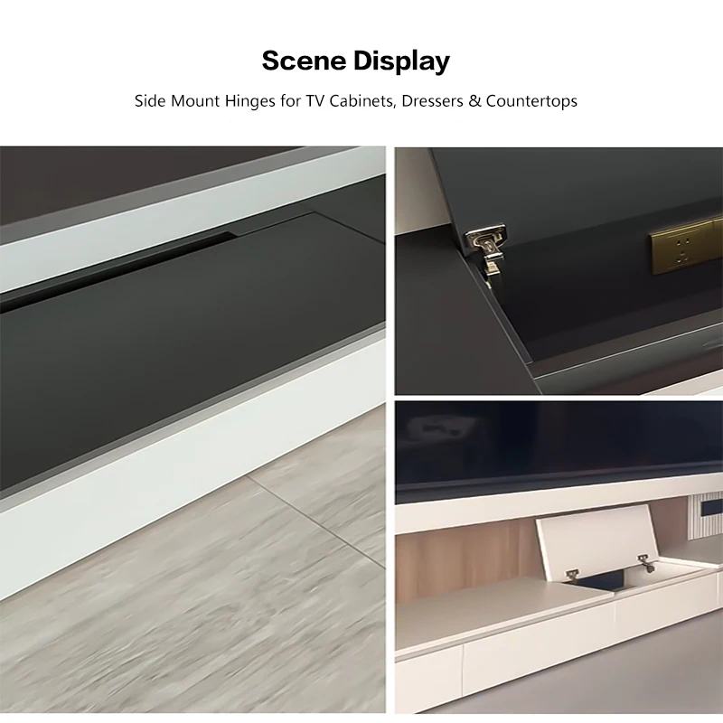 Heavy Duty 3D Adjustable Side Mount Lift Up Hinge 35mm Cup Left Right Fixed For TV Cabinet Vanity Flip Door Overhead Use