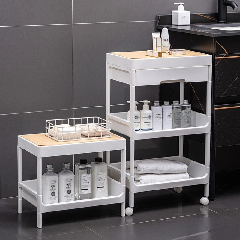 

Firm Kitchen storage rack Floor rack Movable multi-layer trolley storage rack Durable