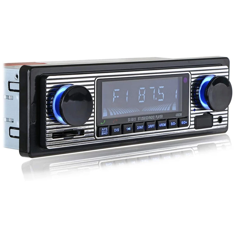 Auto Car Radio Bluetooth Vintage Wireless MP3 Multimedia Player AUX USB FM 12V Classic Stereo Audio Player Car Electric-AD23