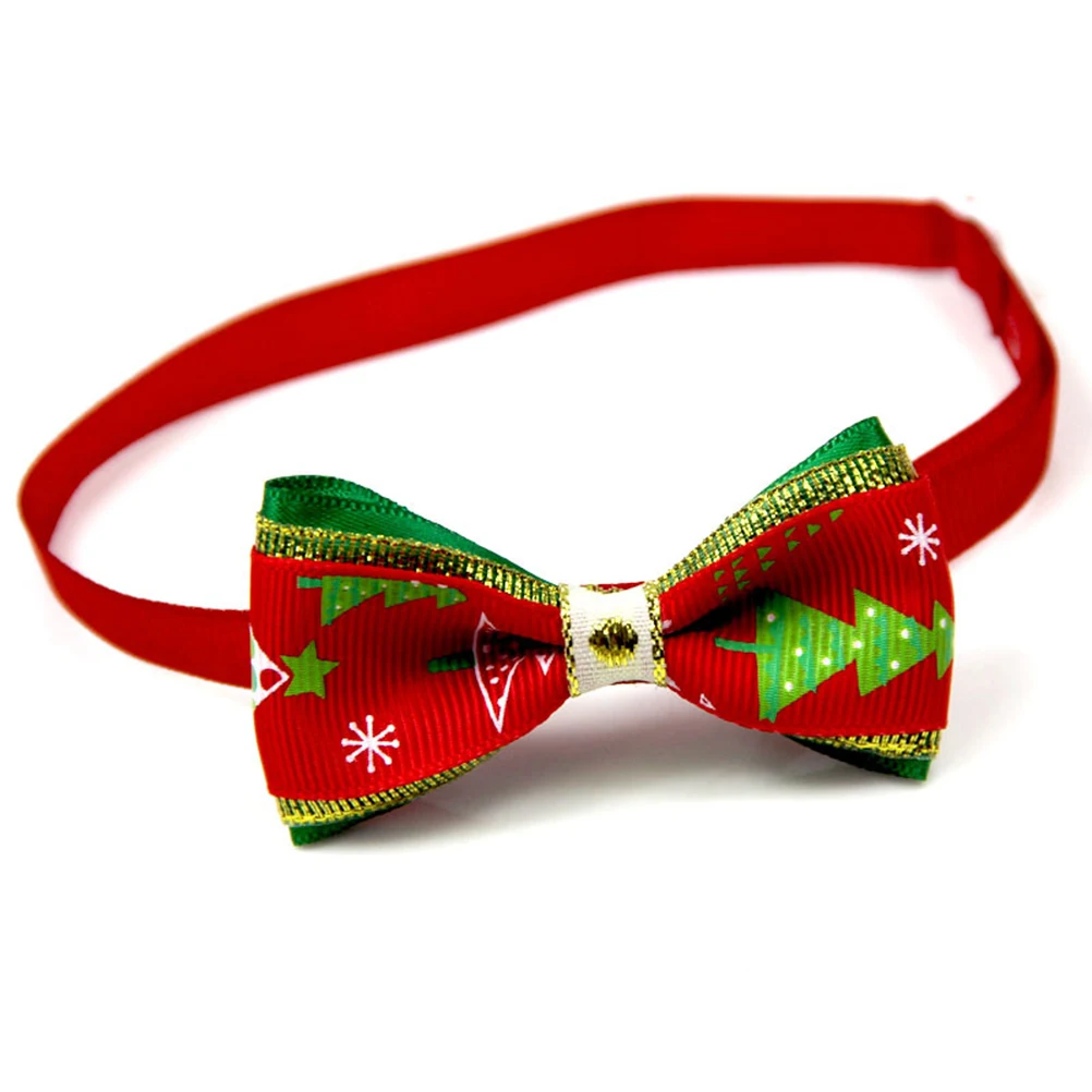 

20Pcs Christmas Dog Collar Adjustable Bow Tie Bowknot Shape Pet Necklace Holiday Party Supplies Bow Tie Christmas Themed Collar
