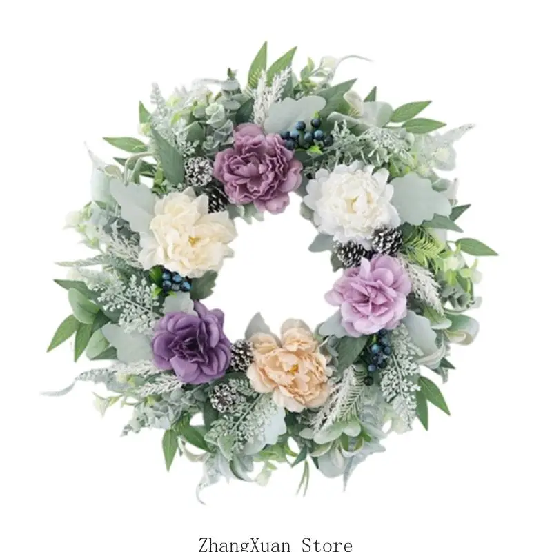 Blumenkranz für den Innenbereich für Wandpräsentation und Raumakzent-Styling-Dekoration 3XUF – Detail 9