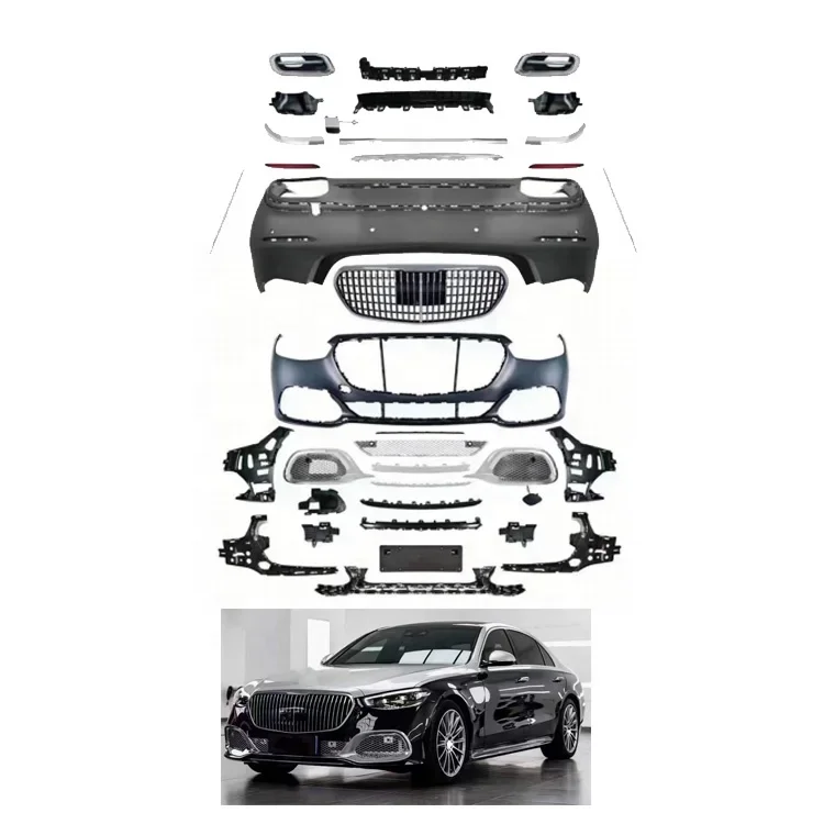 Car Accessories W223 Upgrades S680 Maybach style Front Rear Bumper Rear Diffuser Lip grille Body Kit For Mercedes Benz 2021+