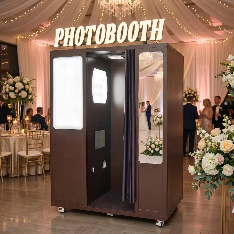 Portable Photo Booth Machine Magic Mirror Photo Booth Kiosk Selfie Printer Event Rental Business OME