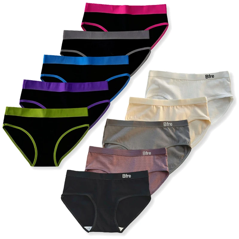 Sous-vêtements en coton pour adolescentes, culottes confortables à la mode pour filles, couleur unie, ceinture élastique, slips pour jeunes filles, 5 pièces