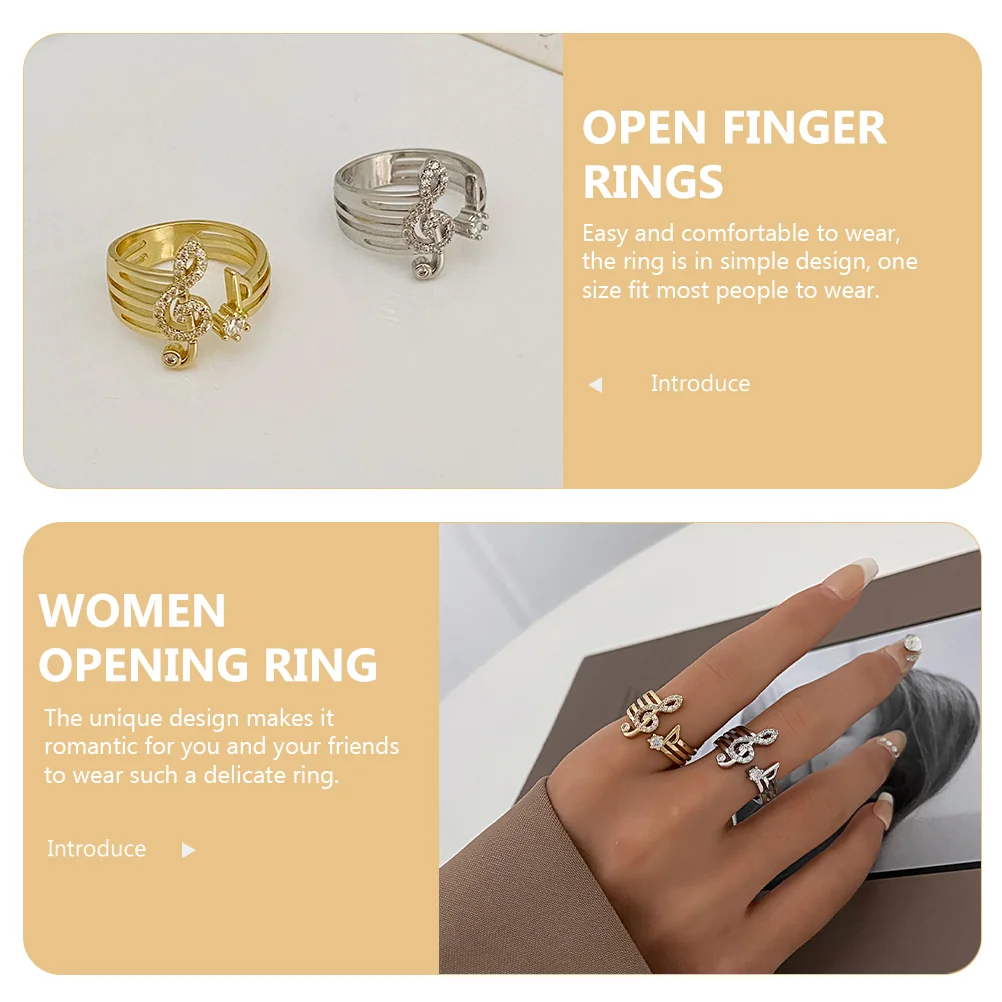 Musiknote, offen, dekorativ, Schmuck, Geschenke, verstellbare Ringe, Finger, Valentinstag