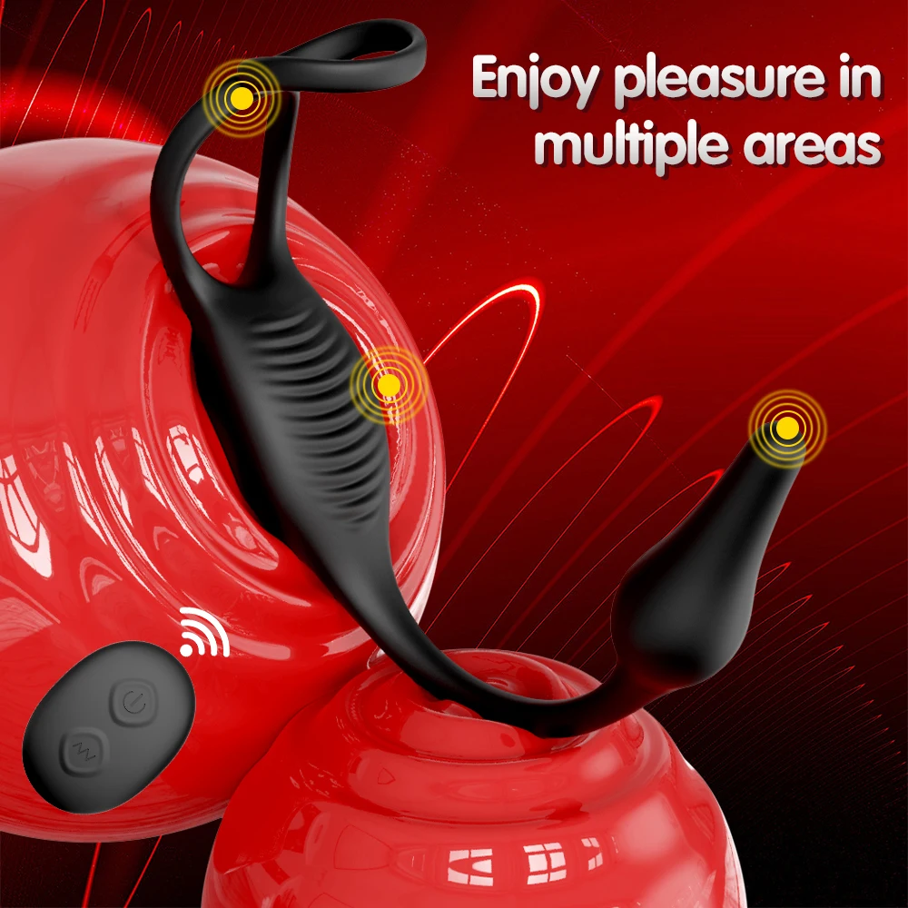 Remote Control Vibrating Butt Plug Cock Ring Prostate Massager for Men for Gay Anal Vibrator Penis Ring Adult Sex Toy for Men - view 3