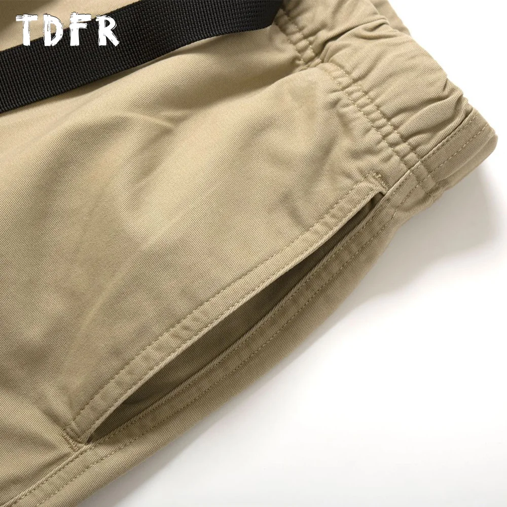 Solid Color Cargo Pants Mens with Belt Safari Style Casual Loose Wide Leg Pants Men Trousers