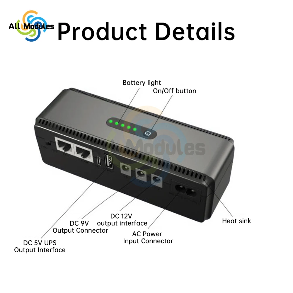 UPS Router 5V9V12V Optical Cat Monitor Backup Power Supply Uninterruptible Power Supply DC DC UPS 8800mah/10400mah