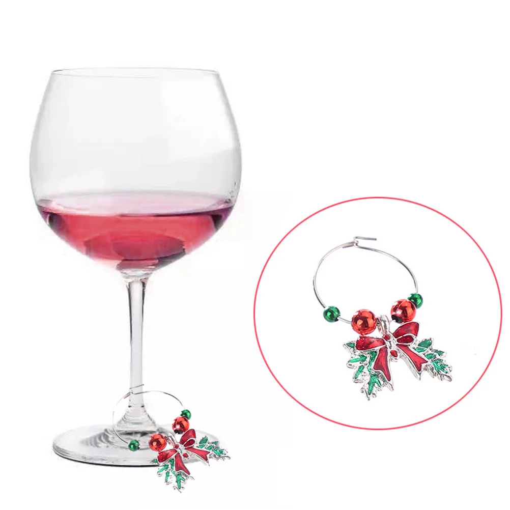 

18 шт., рождественские подвески для бокалов для вина, металлические кольца, маркеры для напитков для вечеринок, идентификационные украшения, подвески для бокалов для вина, идентификационные кольца с этикетками