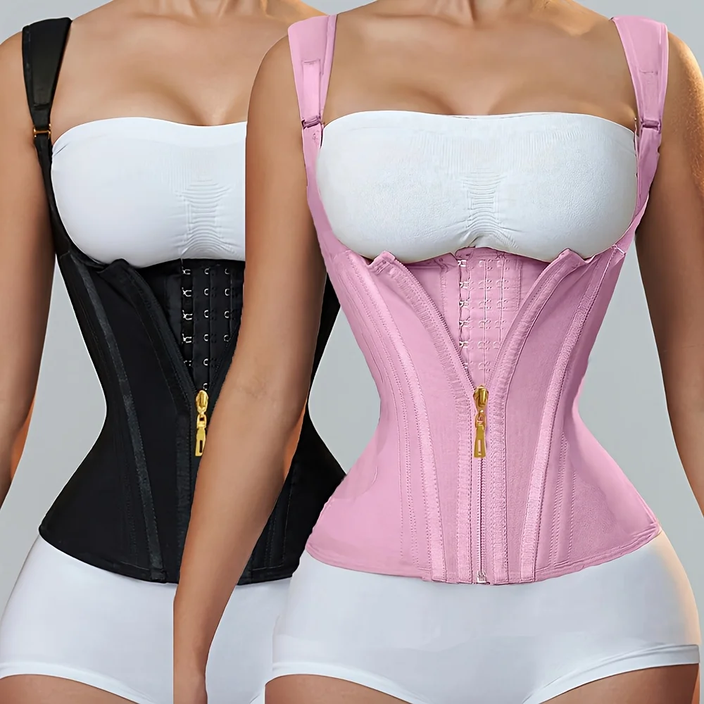 colete-modelador-feminino-de-compressao-dupla-cinta-redutora-de-cintura-corset-com-ziper-e-colchetes-ajustaveis-em-latex-para-abdomen