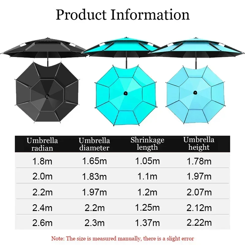 Anti-UV Folding Fishing Umbrella, Outdoor Sun Protection,Adjustable,Waterproof Large Fish Umbrella, Fishing Accessories, Summer