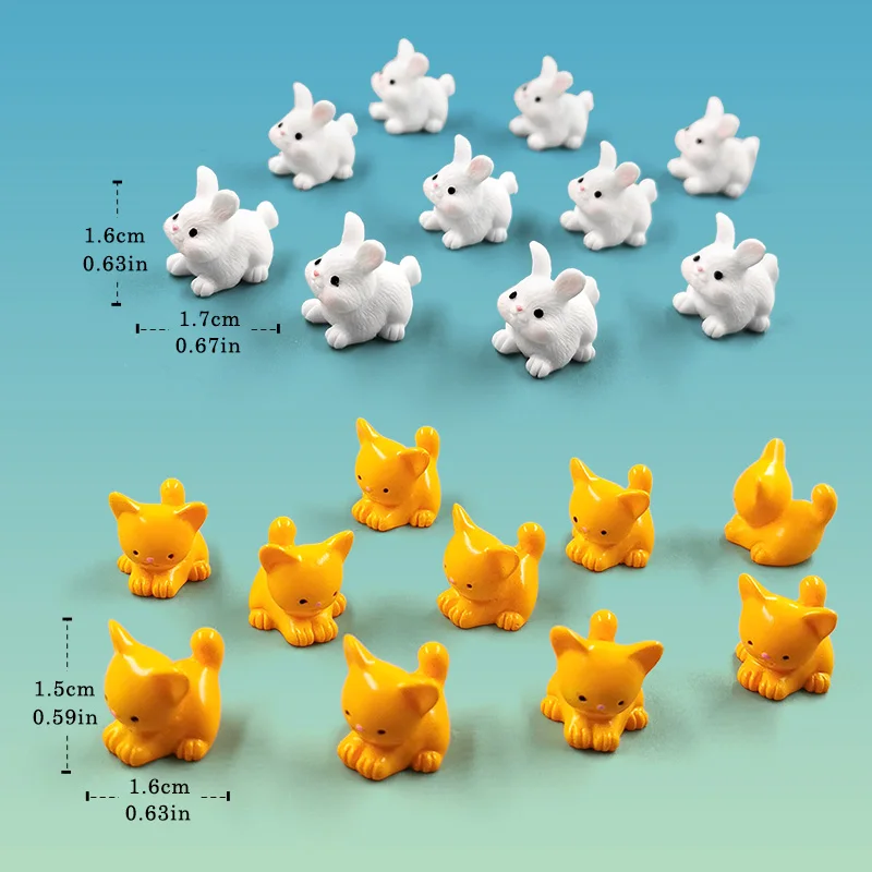 20Pcs Giraffe Goose Elephant Frog Fox Horse Koala Rabbit Mushroom House Figurine Miniature Fairy Garden Decoration Accessories