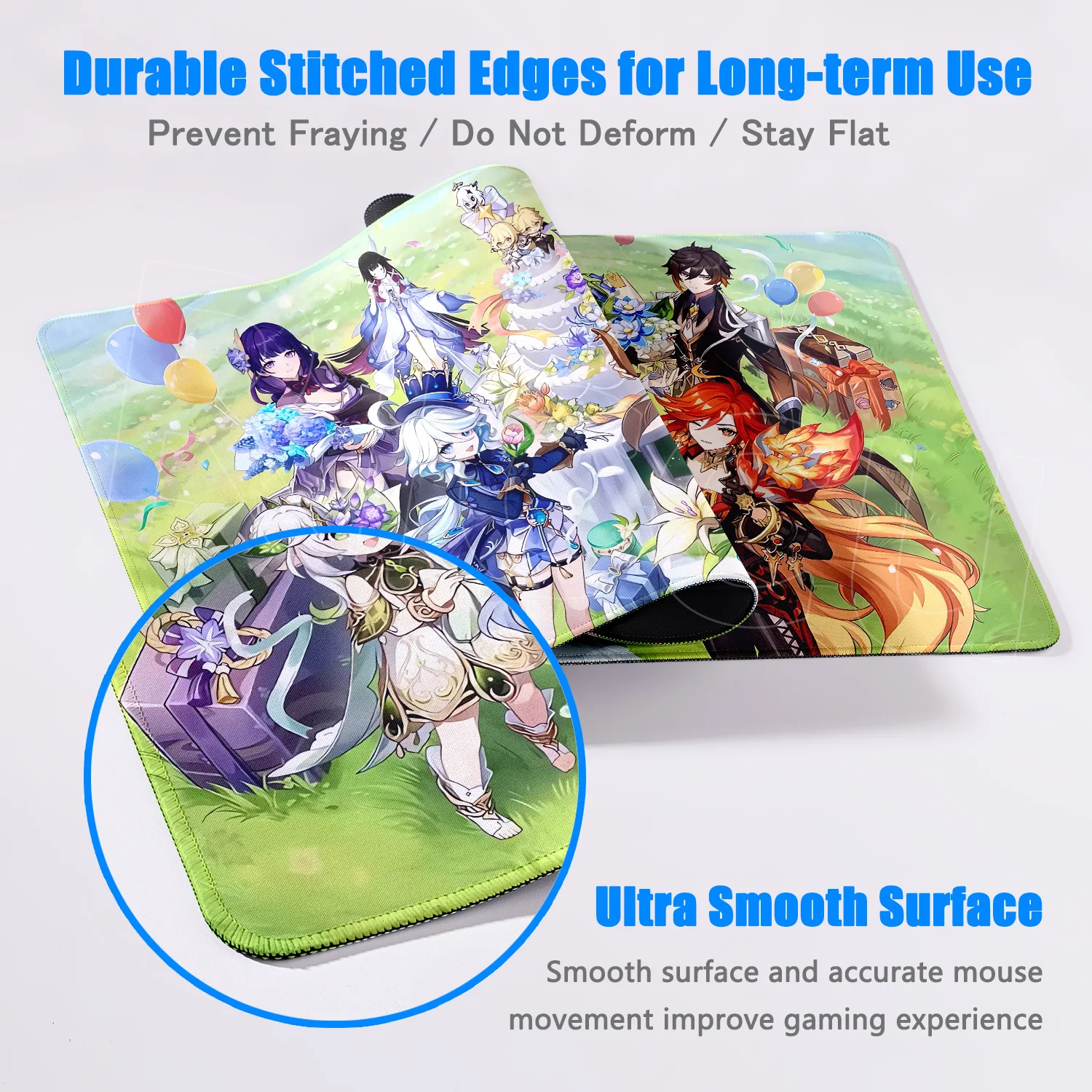 Anime mouse pad grande computador escritório jogo tapetes de mesa genshin impacto xxl borracha antiderrapante teclado de jogos mousepad longo almofada de mesa