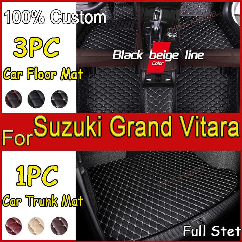 Car floor mats for Suzuki Grand Vitara (Four doors) 2006 2007 2008 2009 2010 2011 2012 2013 2014 2015 2016 2017 auto automobile