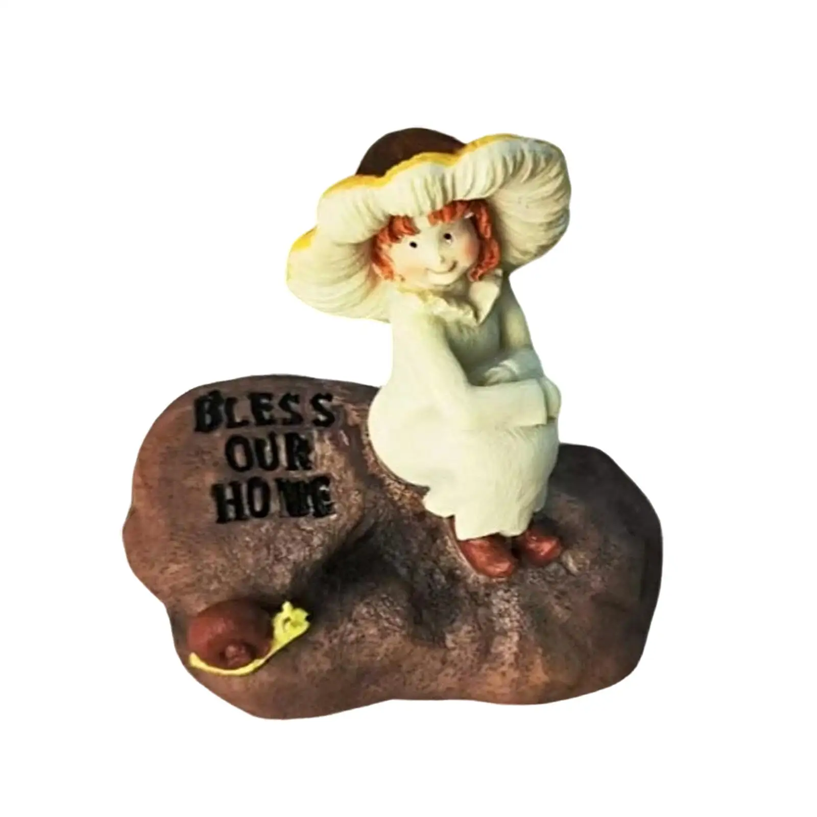 Stone Girl Statue Art Sculpture Desk Resin Collection Friend Angel Figurine for Restaurant Shelf Living Room Home Decoration