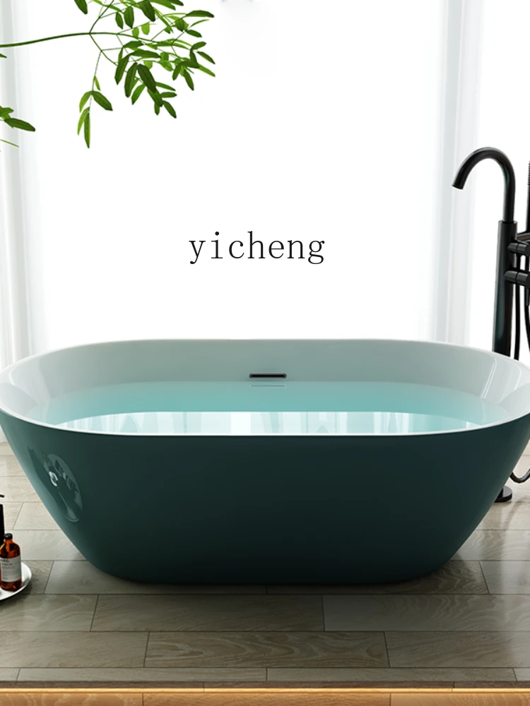 YY Acrylic Seamless Integrated Independent Household Small Apartment Deep Bathtub