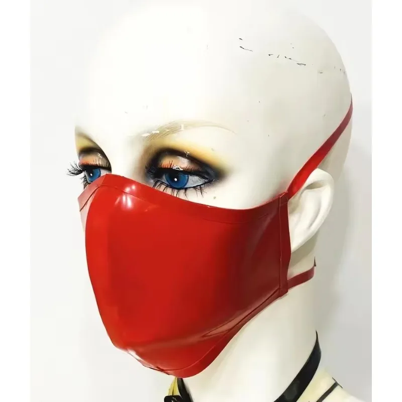 

Unisex Latex Face Mask Rubber Hood with Mouth Plug and 15cm Nose Tube