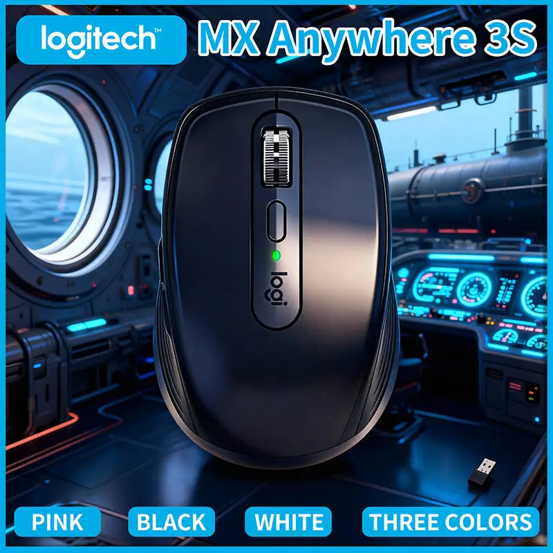 

Logitech MX Anywhere 3S Travel Mouse - 8K DPI, Hyper-Scroll, Silent Click, Multi-OS Support, USB-C Quick Charge for Trip