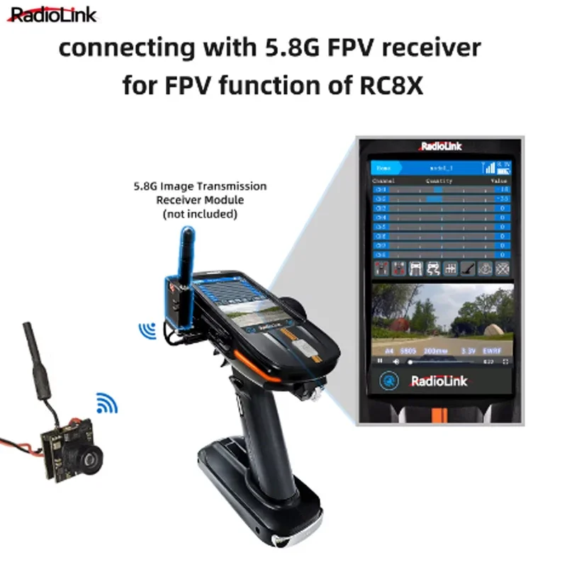 Radiolink 무선 오디오 비디오 FPV 리시버 모듈, RC8X 송신기용, EWRF 708R, 5.8G, 48CH