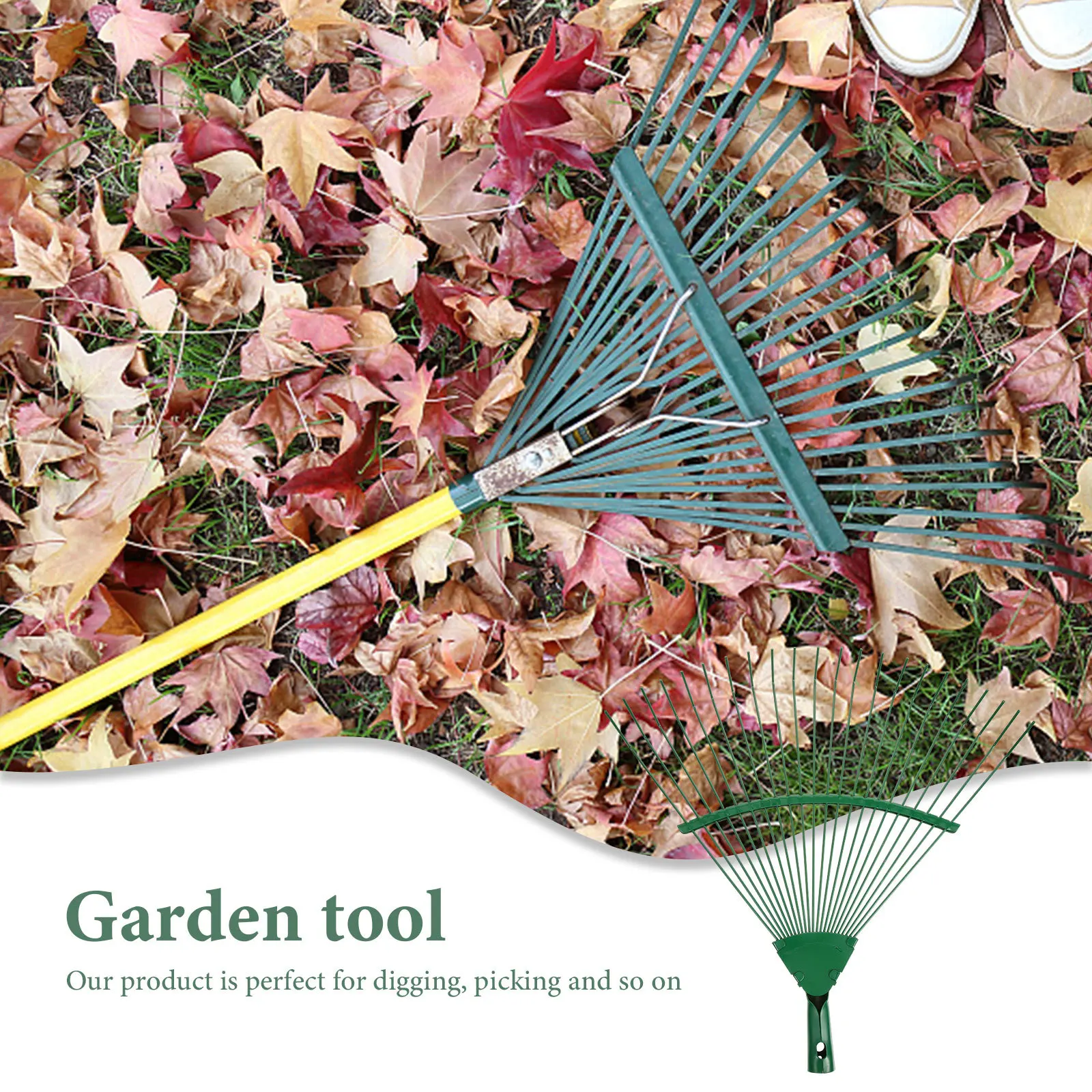 

Garden Small Portable Steel Hand Rake For Soil Loosening Flower Farming Yard Tool Lightweight Camping Hiking Gardening Rake