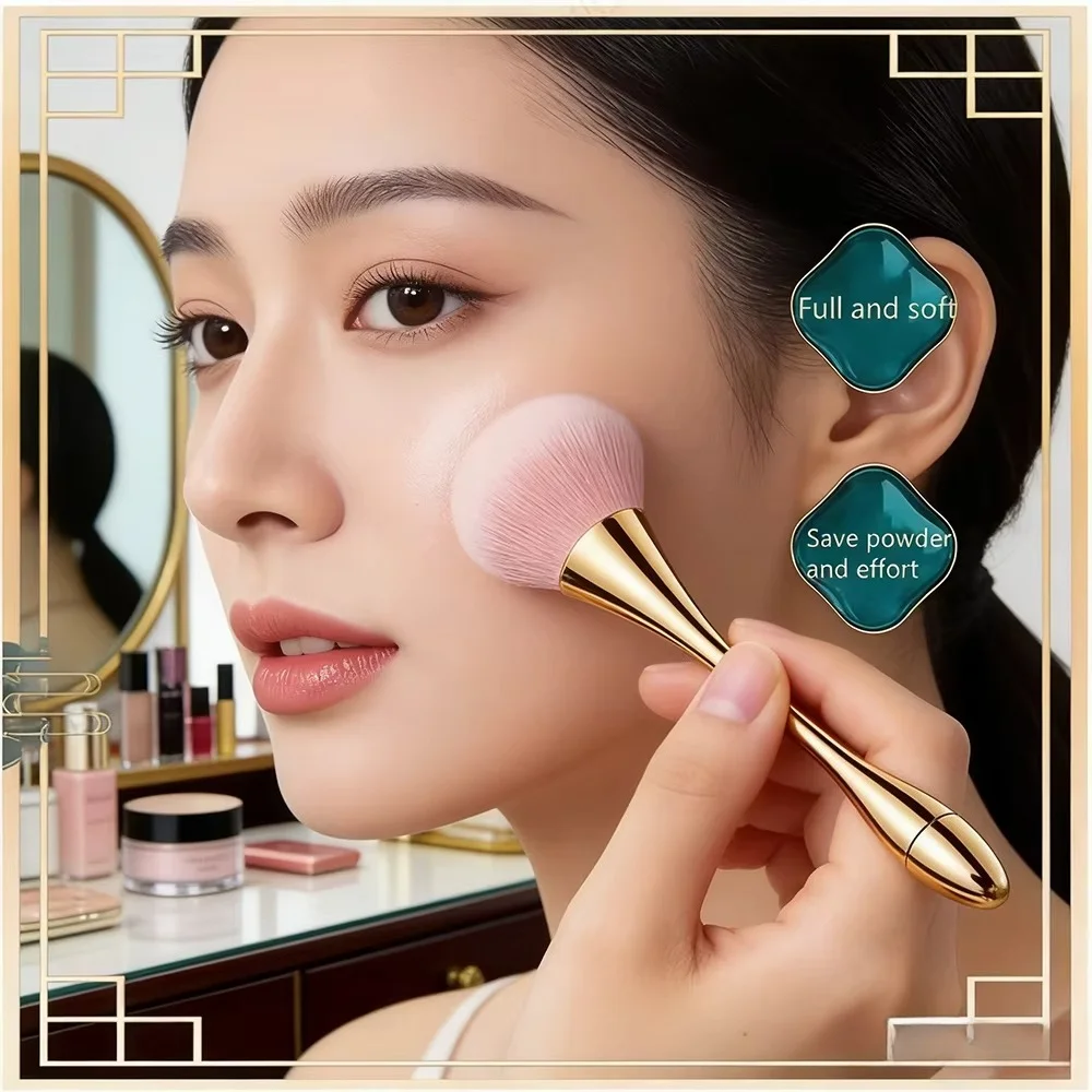 Fluffy Soft Powder Brush Waist Design Makeup Tool For Blush Setting Powder Face Cosmetic Application Daily Beauty Accessory ****