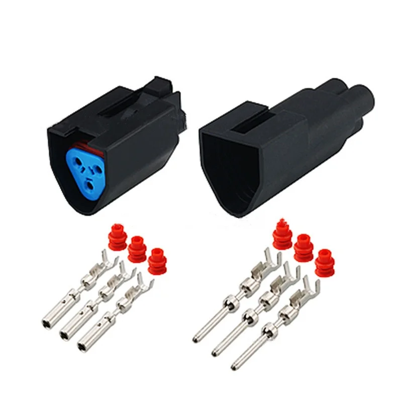 100SET DJ7032Q-1.5-11/21 auto Waterproof connector cable 3 pin automotive Plug famale male socket Includes terminal seal