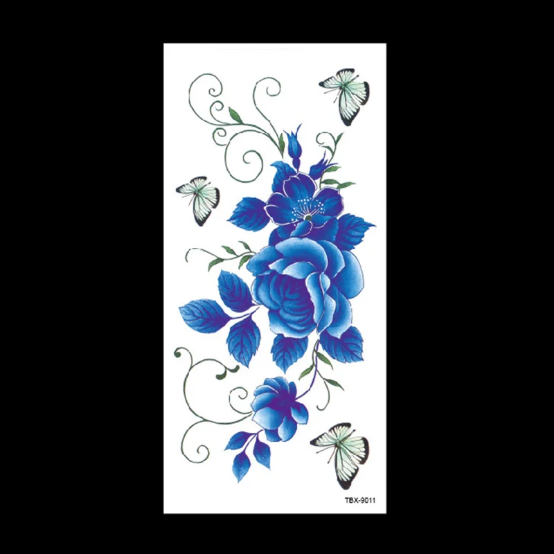Lace Rose Flowers Temporary Tattoos Stickers Waterproof Colorful Floral Fake Tattoos for Women Men Arm Back Body Art Beauty