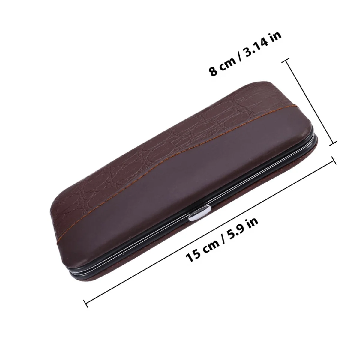 12Pcs Stainless Steel Manicure Pedicure Set Silver Brown PU Bag Tweezers Clippers Files Grooming Kit Nail Care