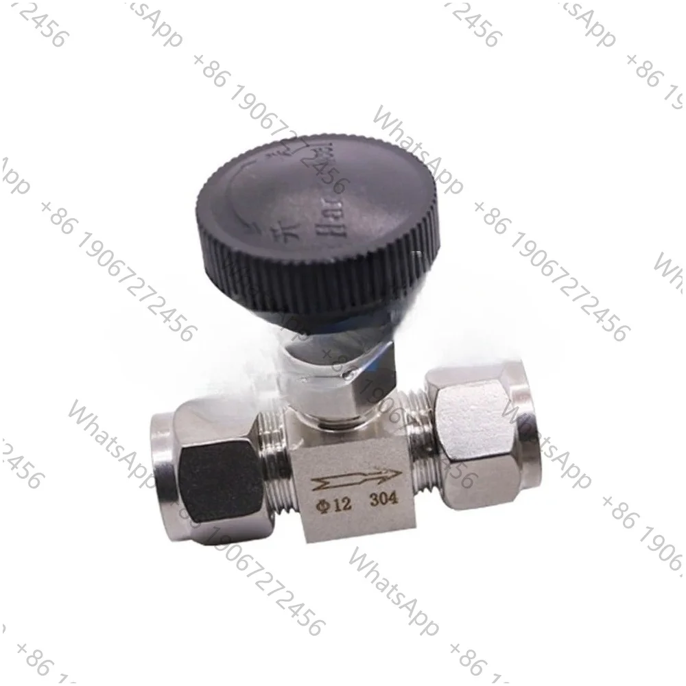 Stainless Steel 304 Pipe Shut Off Valve Air Flow Control Needle Valve Compression Fitting 1/8
