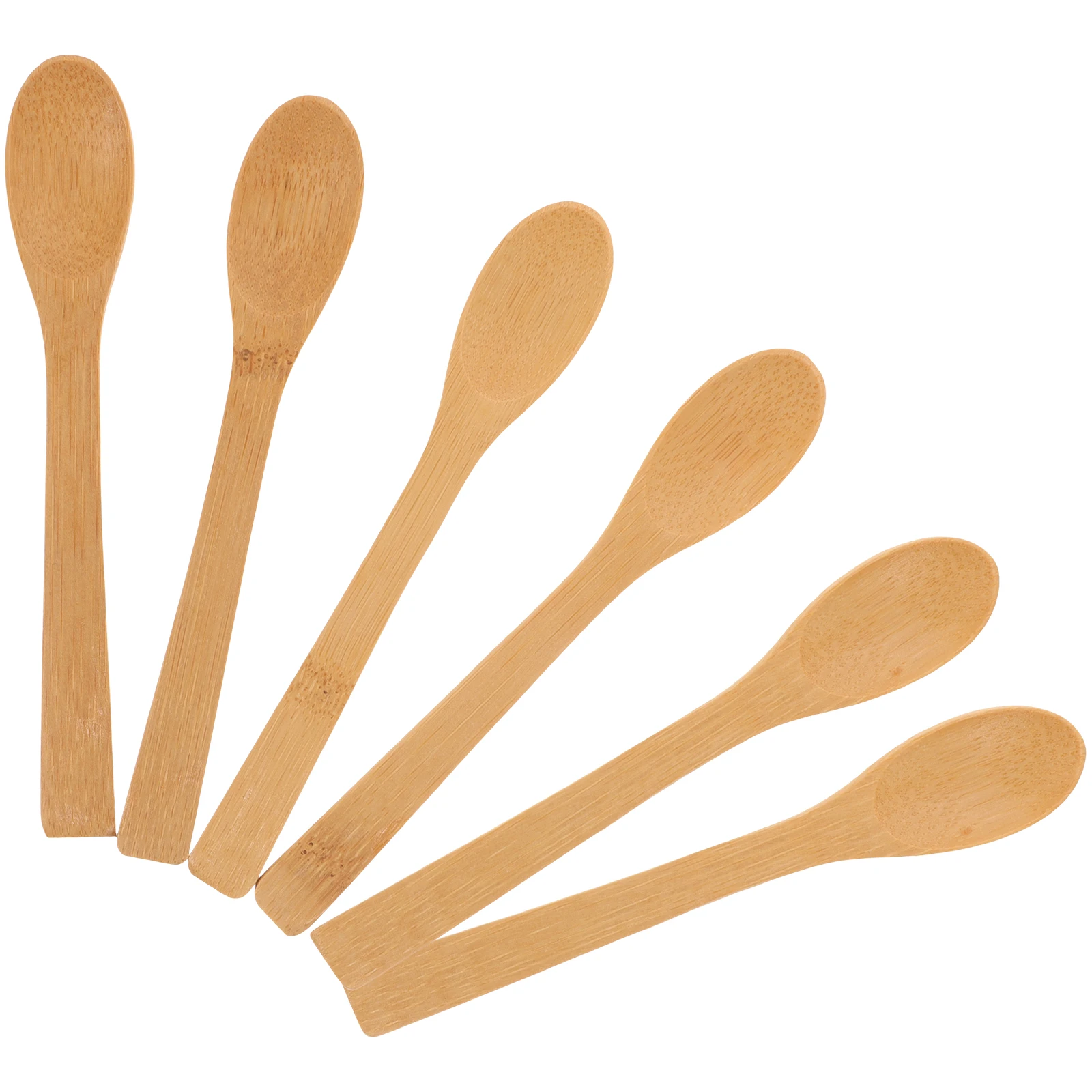 6pcs Bamboo Dessert Honey Spoon Long Handle Kitchen Stirring Mixing Spoon For Coffee Tea Milk Salad Food Reusable Household - Image 5