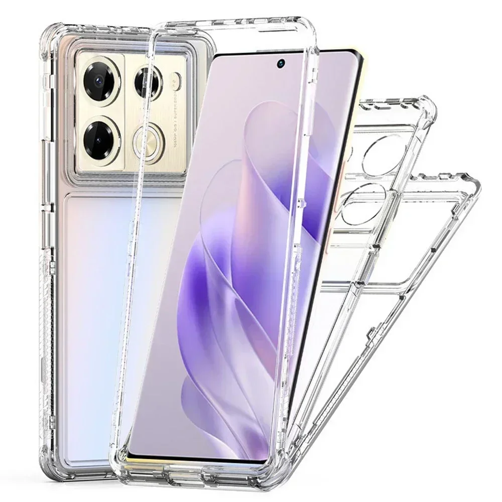

Case for Infnix note 40/40 pro /40pro plus 4G 5G Clear Hard PC Bumper Front Frame Acrylic Silicone Protection Hard Phone Cover