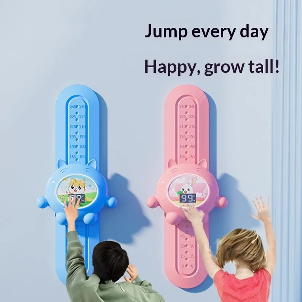 Kids Height Adjustable Touch High Jump Trainer LED Light Voice Counter Fun Sports Toy for Baby Growth