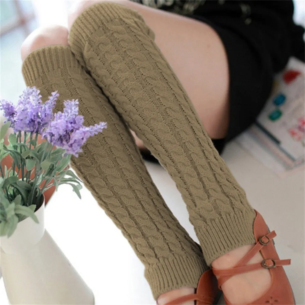 New Women Autumn And Winter Legwarmers Kapron Hemp Flowers Kneepad Leg Warmer Female Girls Pile Heap Socks Sports Safety