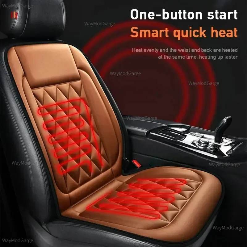 

12V Heated Seat Cover Heater Warmer Winter Household Universal Car Seat Cushion Interior Accessories Flocking Cloth Fast Heating