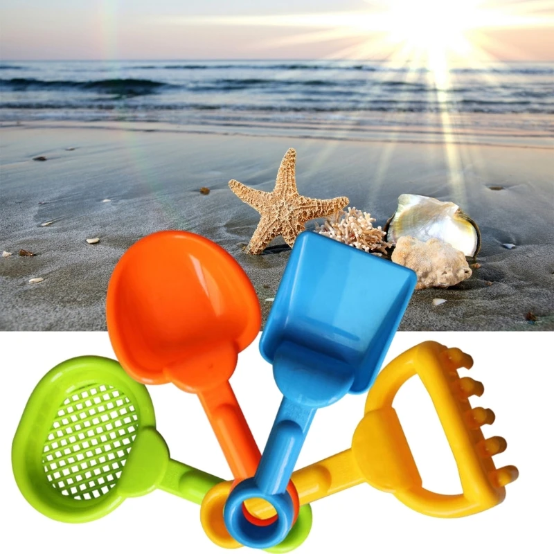 4PCS Lightweight Children Play Sand Toy Include Rake Shovel Beach Getaways Sand Toy for Kids Improve Hands on Ability