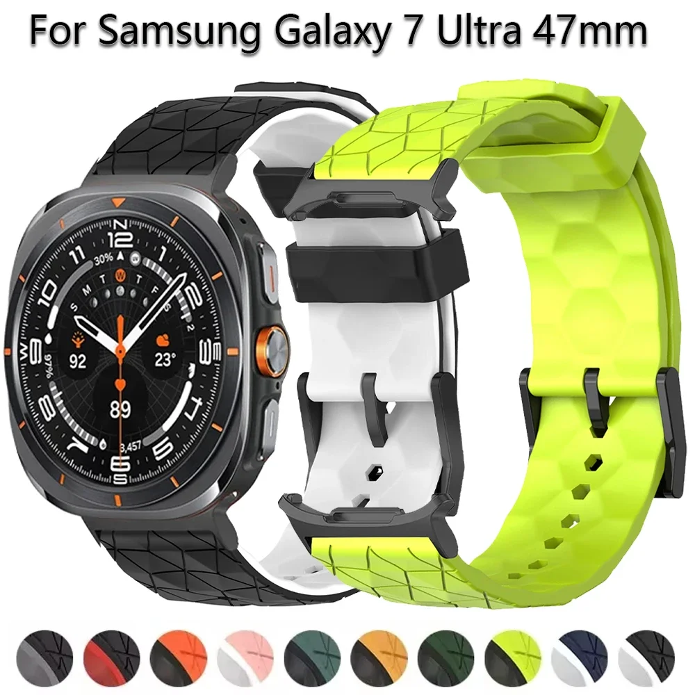 

Sports Silicone Strap for Samsung Galaxy Watch 7 Ultra 47mm Soccer Print Watchband Bracelet for Galaxy Watch 7 Ultra Wristband