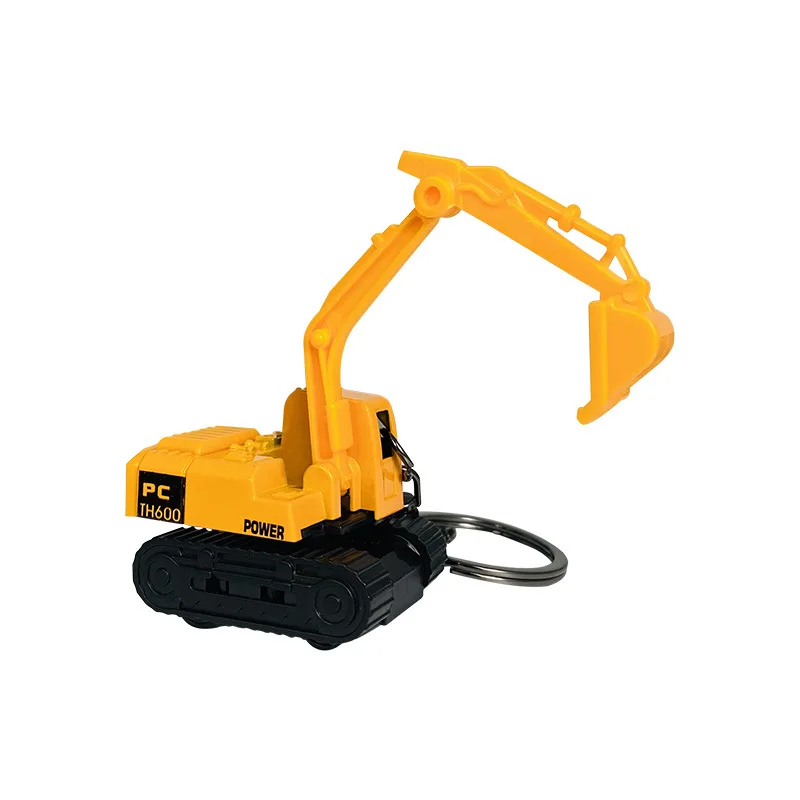 Mini Excavator Keychain Lightweight Key Ring Pendant Forklift Tractor Construction Truck Cartoon Roller Alloy Model Car Pendant