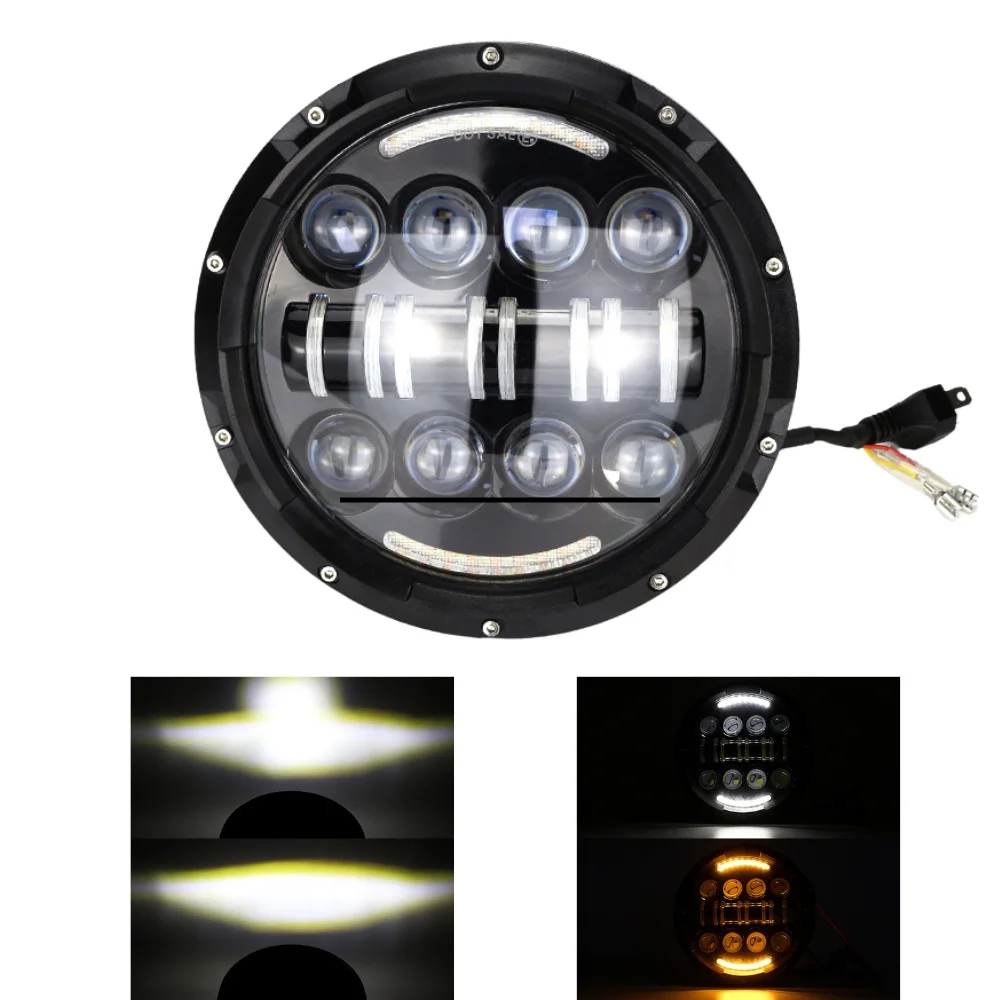 A Versatile Auxiliary Fog Light for Motorcycles, Featuring 16 High-Brightness LED Bulbs, 7 Inches in Size, 60W Power, And an H4