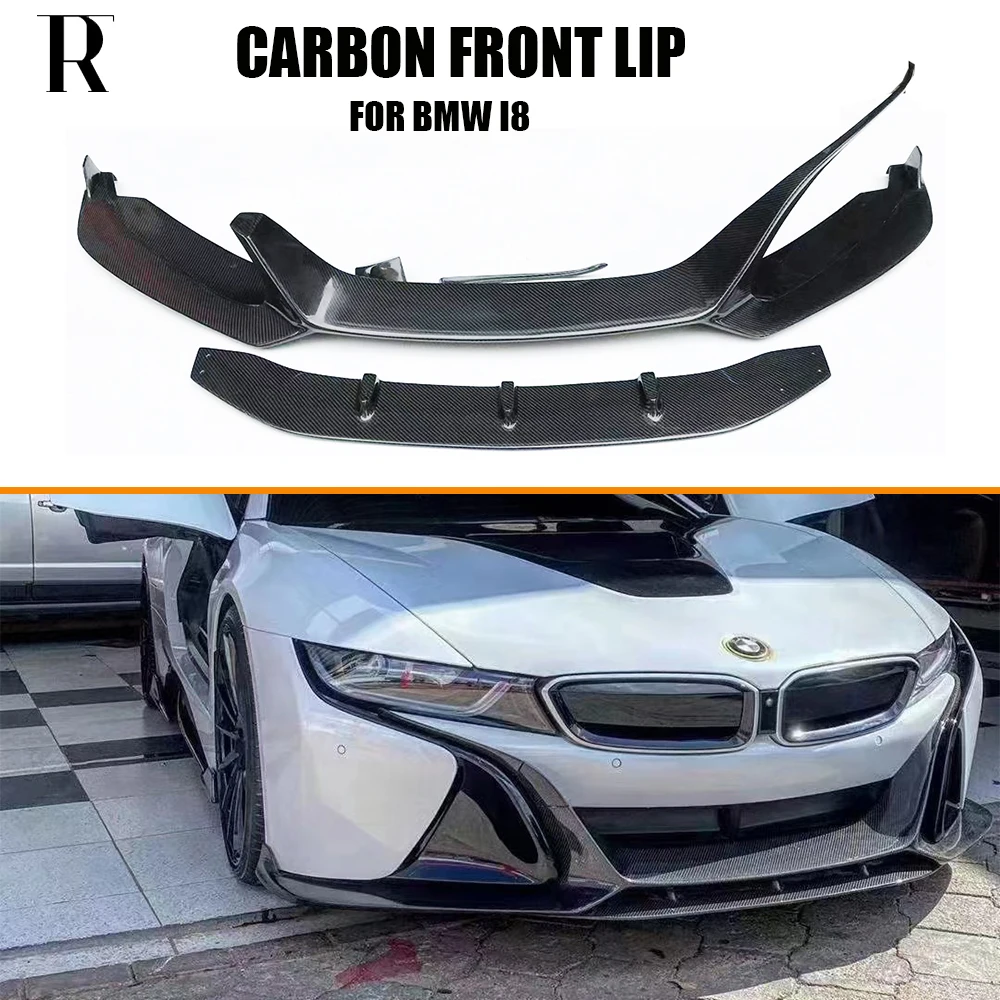 

Real Carbon Fiber Front Bumper Chin Lip Spoiler for BMW I8 Auto Car Styling Racing Parts