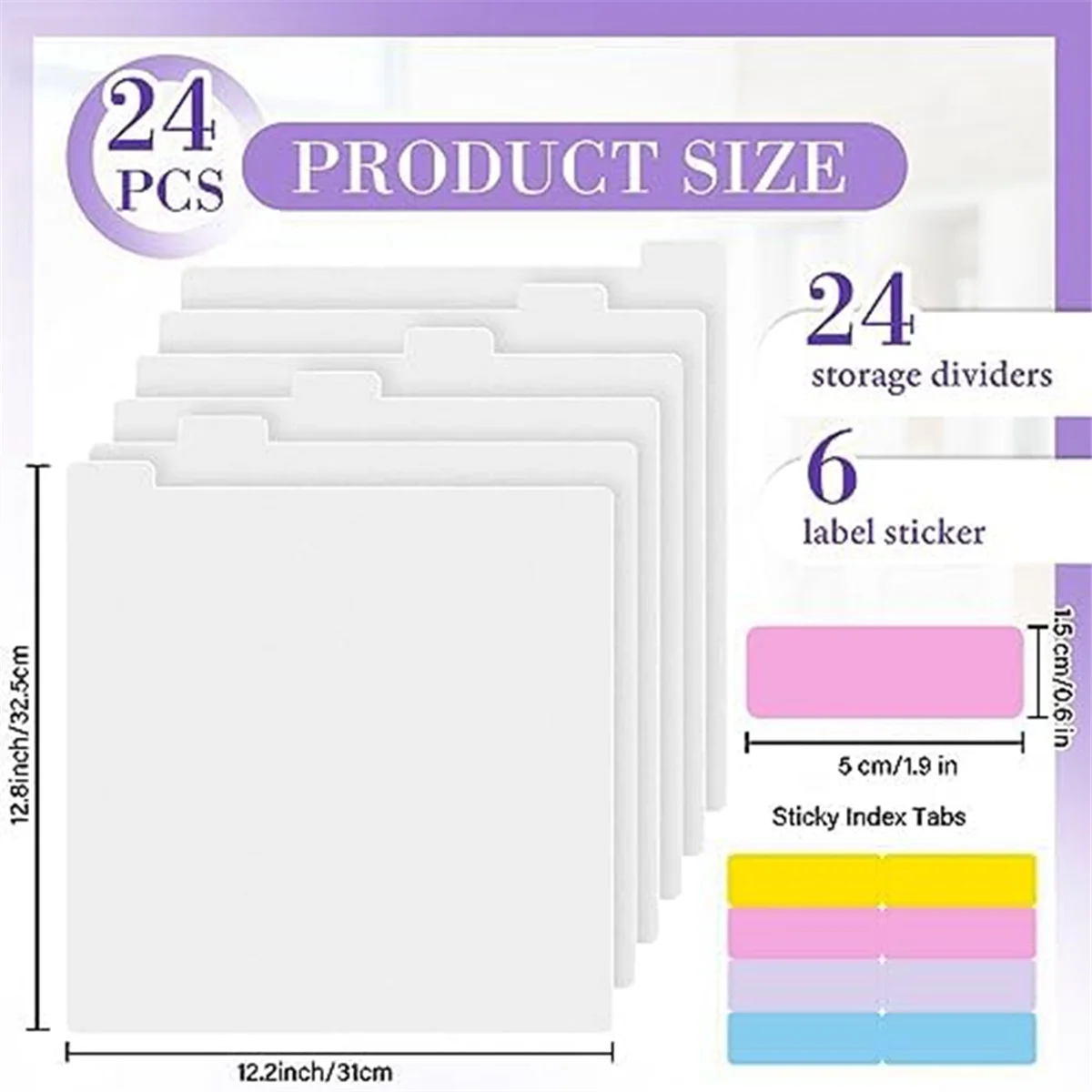 Imagem -02 - Scrapbook Paper Dividers For Dividing Scrapbook Paper Storage Cardstock Table Dividers File Library b 12x12 in