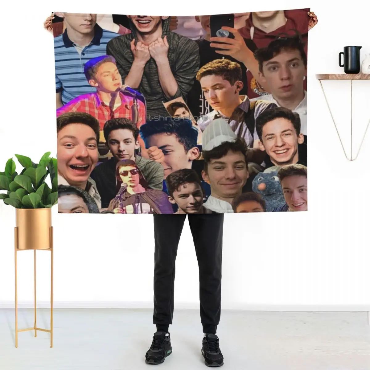 Andrew Barth Feldman photo collage Throw Blanket Thins Furry Luxury Thicken Thin christmas gifts Blankets