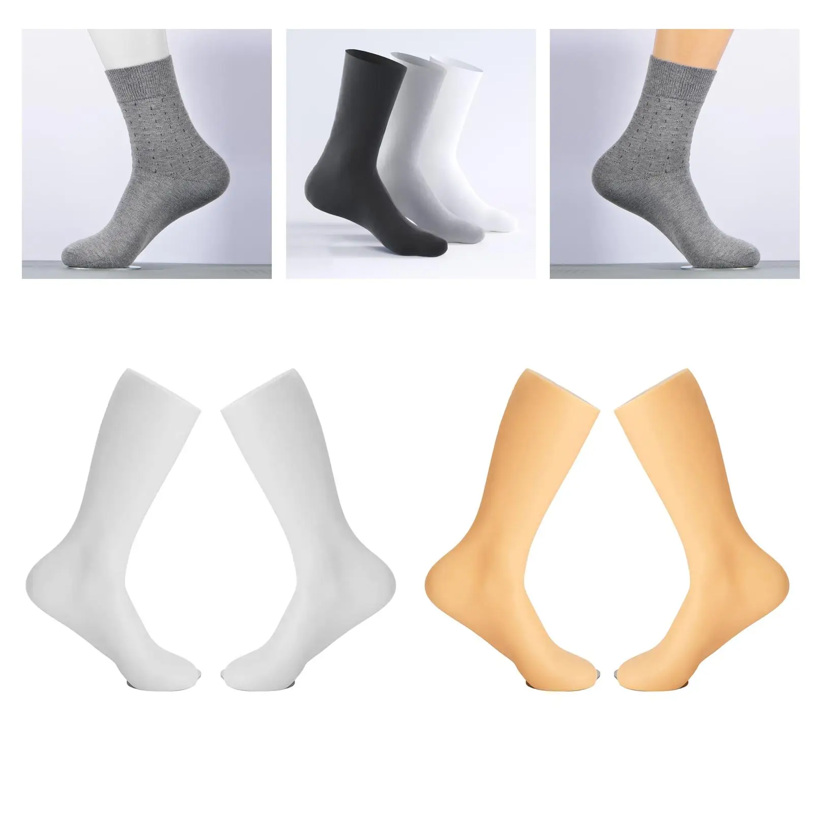 Free Standing Men Foot Mannequin Sock Display Stand Durable Stretcher Short