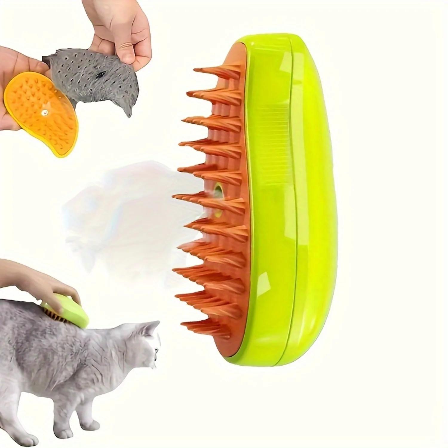 3-in-1 Pet Grooming Brush Massage Comb for Cats & Dogs, USB Rechargeable Detangling Deshedding Tool