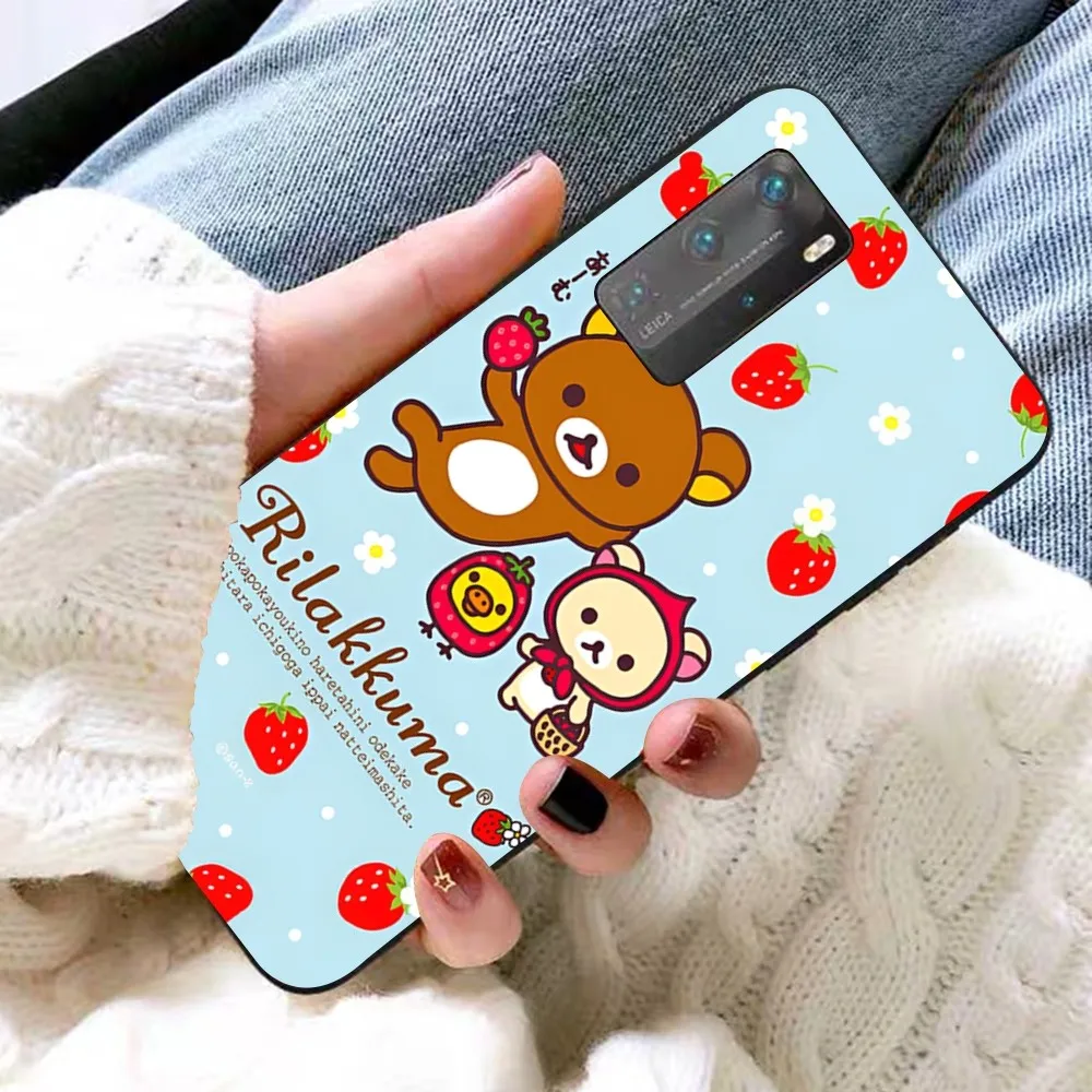 Cute R-Rilakkumas Bear Phone Case For Huawei P 8 9 10 20 30 40 50 Pro Lite Psmart Honor 10 lite 70 Mate 20lite