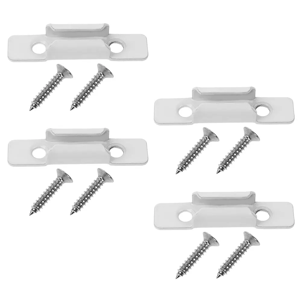 

4 Pcs Window Lock Accessories Zinc Alloy Sash Strike Keeper Replacement Latch Hardware White Finish Suitable for Casement