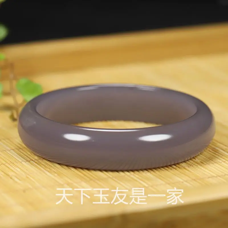 

Temperament white antique Hanfu accessories Hetian jade smoke purple jade bracelet girl women's models