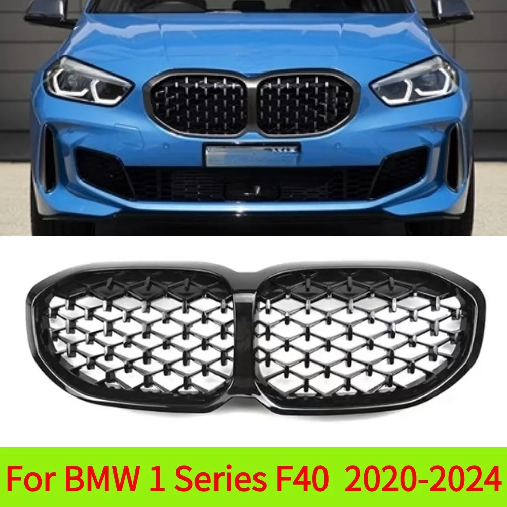 For BMW 1 Series F40 118i 120i 128ti 130i M135i XDrive 2020-2024 Black Gloss Front Radiator Grid Bumper Grill Body Kit Tuning