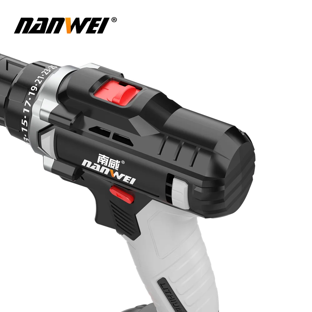 NANWEI electric drill screwdriver rechargeable cordless electric drill electric tool household hand electric drill