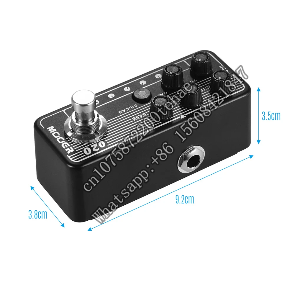 Mooer pedał efektów gitary elektryczne Pedalboard 020 Blueno Micro przedwzmacniacz podwójny Channe cyfrowy przedwzmacniacz głośnik symulacja